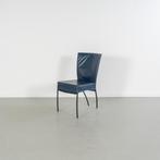 4x Montis Spica Stoel Blauw Leder - Zwart Frame, Huis en Inrichting, Stoelen, Gebruikt, Zwart, Ophalen of Verzenden, Metaal