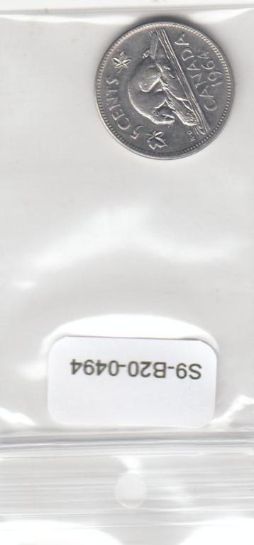 S9-B20-0494 Canada 5 Cents UNC 1964 KM57 beschikbaar voor biedingen