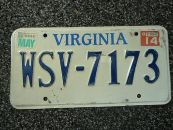 Kentekenplaat licenseplate Virginia 3 USA beschikbaar voor biedingen