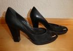 Hogan pumps maat 37 1/2 zwart leer lakleer mesh hak 9,5 cm, Pumps, Verzenden, Zwart, Hogan