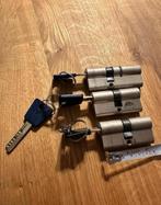3x Cilindersloten Gelijksluitend + 4 Sleutels, Ophalen of Verzenden, Gebruikt, Overige materialen, Slot