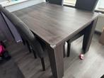 Eettafel haco bristol antraciet eiken incl 4 stoelen, Huis en Inrichting, Tafels | Eettafels, Ophalen, Zo goed als nieuw, Rechthoekig