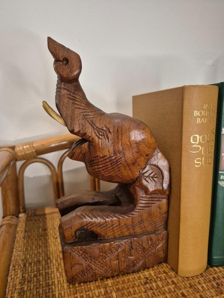 Olifanten boekensteunen hout, Huis en Inrichting, Woonaccessoires | Overige, Zo goed als nieuw, Ophalen of Verzenden