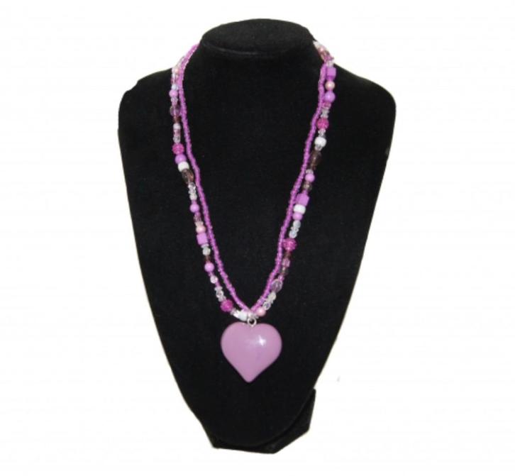 Partij Bijouxtifull halskettingen met amulet Amulet paars, Sieraden, Tassen en Uiterlijk, Kettingen, Nieuw, Overige materialen