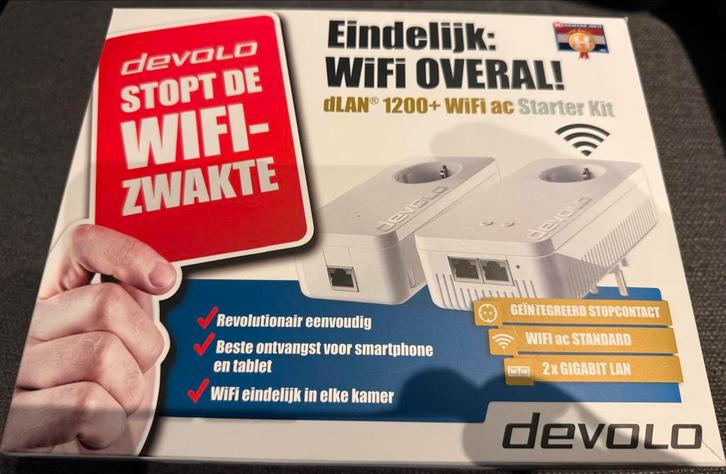 Devolo WIFI Overal dlan 1200+ WIFI ac starter kit, Computers en Software, Powerlines, Zo goed als nieuw, Ophalen of Verzenden