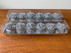 12 'Waxinelichtjes' "Roos" Kleur: Zilver Nieuw in Doos, Ophalen of Verzenden, Nieuw, Overige materialen, Minder dan 25 cm