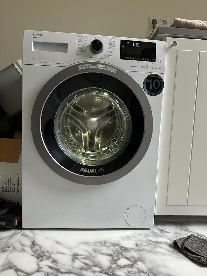 Beko WTV81484CSBN1 AquaTech wasmachine, Witgoed en Apparatuur, Wasmachines, Gebruikt, Voorlader, 8 tot 10 kg, 85 tot 90 cm, 1200 tot 1600 toeren