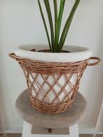 Grote riviera maison rattan bloempot, Rond, Zo goed als nieuw, Minder dan 40 cm, Aardewerk