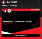 Ticket Feyenoord- Sparta, Tickets en Kaartjes, Sport | Voetbal, Februari, Losse kaart, Eén persoon