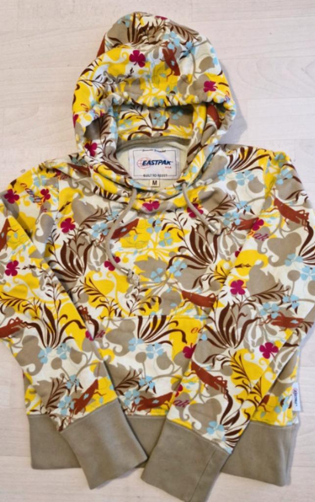 Eastpak Hoodie - Bloemen & Bladeren Print - Maat S/M, Kleding | Dames, Truien en Vesten, Zo goed als nieuw, Maat 38/40 (M), Overige kleuren