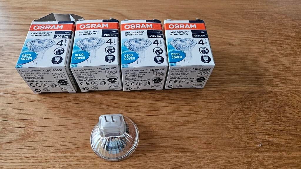 4 Nieuwe GU4 Halogeen Spotjes 12V 20W, Ophalen, Minder dan 30 watt, Halogeen (gloei)lamp, Nieuw
