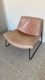 Fauteuil retro cognac loods 5, Huis en Inrichting, Fauteuils, Ophalen, Minder dan 75 cm, Leer, Zo goed als nieuw