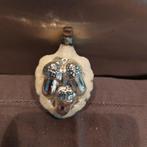 B1039 oude kerstbal zilver eikenblad met 3 eikels 6 cm, Ophalen of Verzenden, Gebruikt