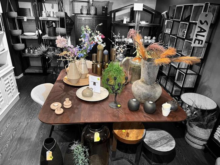 Eettafel Aron – Mango Hout – Vierkant 150x150 – Design Tafel, Huis en Inrichting, Tafels | Salontafels, Zo goed als nieuw, Minder dan 50 cm