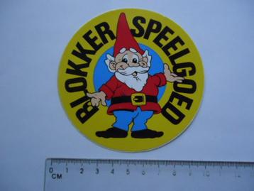 sticker oud BLOKKER speelgoed kabouter strip retro winkel -- beschikbaar voor biedingen