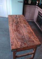 Markttafel Indiaas hardhout 2x, Ophalen of Verzenden, 25 tot 50 cm, Rechthoekig, 100 tot 150 cm