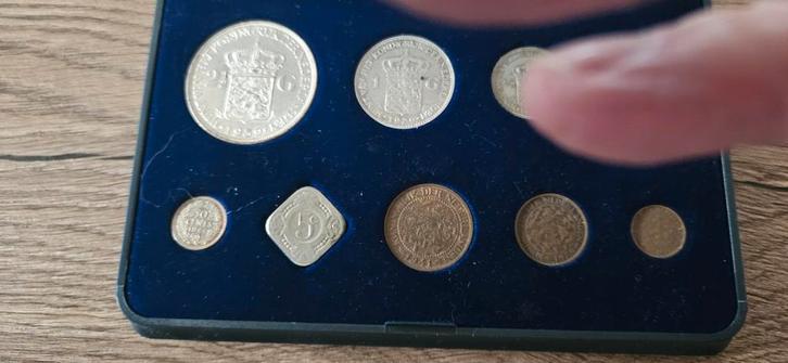 Zilveren wilhelmina set in orginele doos, Postzegels en Munten, Munten | Nederland, Koningin Wilhelmina, Ophalen of Verzenden