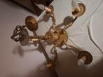 Goud kleurig koonluchter, Huis en Inrichting, Lampen | Kroonluchters, Ophalen, Zo goed als nieuw