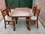 Eiken eettafel met 4 stoelen, Huis en Inrichting, Ophalen, Gebruikt, 100 tot 150 cm, Eikenhout