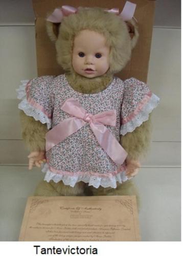 Anne Geddes pop baby BEER LICHTBRUINE gelimiteerde 62cm beschikbaar voor biedingen