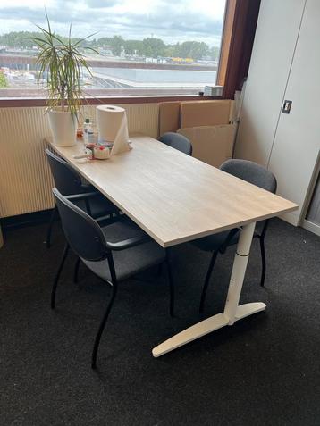 Bureau - Oak Light blad - witte poot - 160x80cm