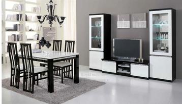 Wand-Woonkamers Forever Chrome 2 hoogglans zwart wit -Sale- beschikbaar voor biedingen