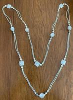Ketting met wit-zilver en doorschijnende schijfjes en kralen, Ophalen of Verzenden, Zo goed als nieuw, Wit