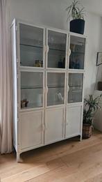 Vintage apothekerskast, wit staal, Ophalen, Apothekerskast, 100 tot 150 cm, 200 cm of meer
