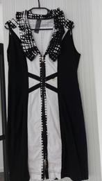 Sao Paulo: zwart / wit mouw loos jurk, soepel dragend, Maat 38/40 (M), Zwart, Ophalen of Verzenden, Zo goed als nieuw