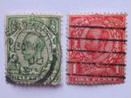 2 postzegels UK, Nr. 121A en 122A, 1911, George V, Postzegels en Munten, Postzegels | Europa | UK, Verzenden, Gestempeld