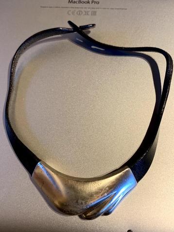 Lapponia collier Paul Havgaard, sterling zilver + zwart leer beschikbaar voor biedingen