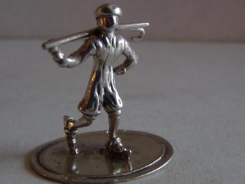 Miniatuur zilver Ej108 schaatser priksto zilveren miniaturen beschikbaar voor biedingen