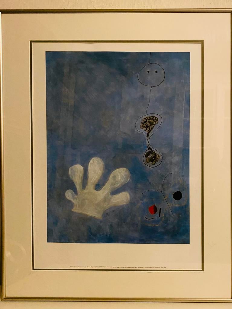 Miro art-print The White Glove in lijst 75 x 60, Huis en Inrichting, Gebruikt, 50 tot 75 cm, Onbekend, Ophalen of Verzenden
