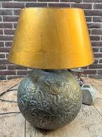 Metalen tafellamp met bolvoet van metaal, Huis en Inrichting, Ophalen, Zo goed als nieuw, Metaal, Minder dan 50 cm
