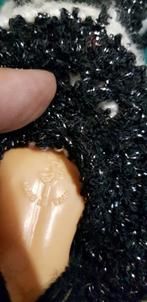 Pop, vintage, op schoteltje, met bewegende ogen, elastiek aa, Verzamelen, Poppen, Ophalen of Verzenden