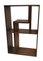 Vintage wandkast boekenkast 2 delig uniek eikenhout jaren 50, Vintage, 25 tot 50 cm, Vintage, Ophalen