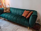 3-zits bank Noblesse Fluweel , smaragdgroen, 225cm, Ophalen, Driepersoons, 75 tot 100 cm, Zo goed als nieuw