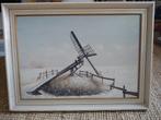 Schilderij Friese watermolen, Antiek en Kunst, Ophalen of Verzenden