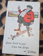 Dikke golfer proost op de golfbaan in Schotland, Verzenden, 1920 tot 1940, Gelopen, Sport en Spel