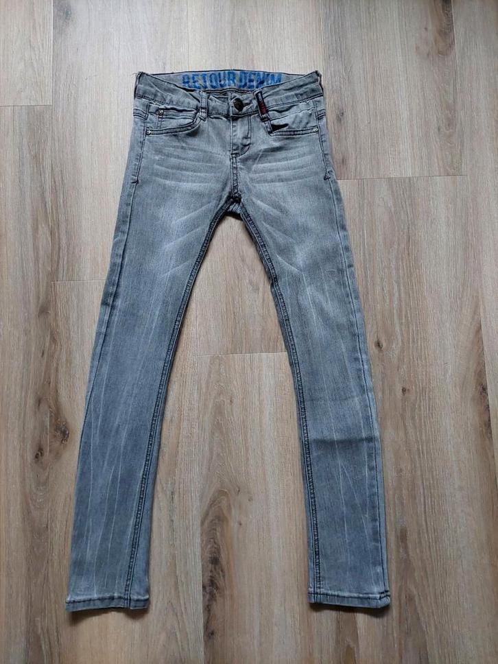 Stoere Retour Jeans stretch spijkerbroek mt 134, Kinderen en Baby's, Kinderkleding | Maat 134, Zo goed als nieuw, Jongen, Broek