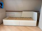 Ikea FLEKKE bed met lades | wit | 80x200, Ophalen, Verstelbaar, Eenpersoons, Wit