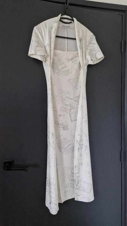 Witte jurk met zilveren opdruk van Tuzzi NIEUW Maat 38, Kleding | Dames, Jurken, Nieuw, Maat 38/40 (M), Wit, Ophalen of Verzenden
