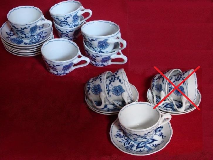 BLUE DANUBE servies  /   kop en schotel  9 stuks, Antiek en Kunst, Antiek | Servies los, Ophalen of Verzenden