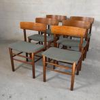 6 x Farstrup – model 250 Eetkamerstoelen, Vintage deens, Hout, Bruin, Ophalen of Verzenden, Zo goed als nieuw