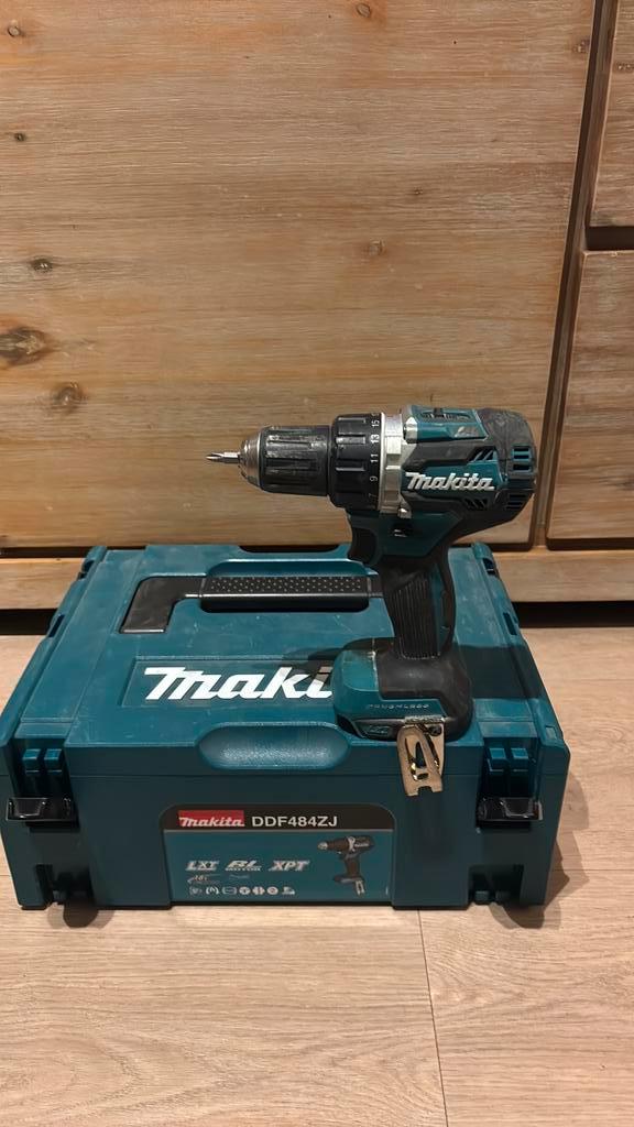 Makita 18v boorschroefmachine DDF484 inclusief mbox, Doe-het-zelf en Verbouw, Gereedschap | Boormachines, Gebruikt, Boor- en Schroefmachine