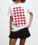Pull & Bear wit rode The Beatles t-shirt top maat L Hartjes, Wit, Maat 42/44 (L), Nieuw, Ophalen of Verzenden