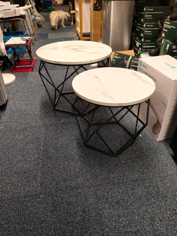 Aangeboden Nieuw Set Bijzettafels, Huis en Inrichting, Tafels | Bijzettafels, Nieuw, Rond, Minder dan 45 cm, Minder dan 55 cm