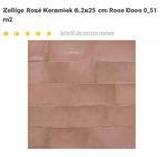 Zellige Rosé Keramiek 6.2x25 cm Rose Doos 0,51 m2 3 dozen, Doe-het-zelf en Verbouw, Tegels, Ophalen, Minder dan 20 cm, Zo goed als nieuw