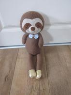 Blokker bruin-ecru stoffen/gehaakte luiaard knuffel gouden v, Kinderen en Baby's, Speelgoed | Knuffels en Pluche, Ophalen of Verzenden