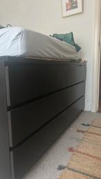 Zwarte Ikea Malm ladekast, Ophalen, Gebruikt, 50 tot 100 cm, Minder dan 100 cm